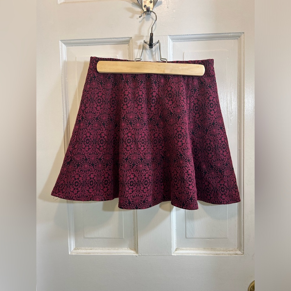 Aeropostale Red and Black Mini Skater Skirt